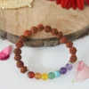 7 Chakra Energy Bracelet Close-Up — Natural Stones and Genuine Rudraksha Beads — Ramkart