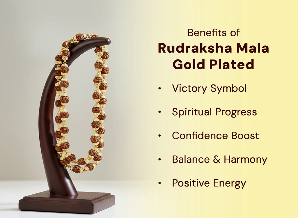 Benefit of Gold Plated Rudraksha Mala - Ramkart