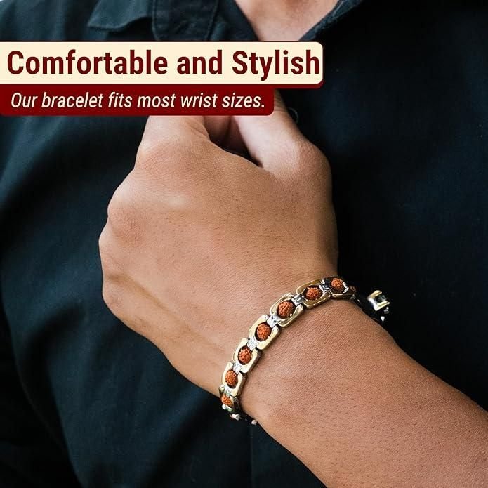 rudraksha bracelet for men gold premium look